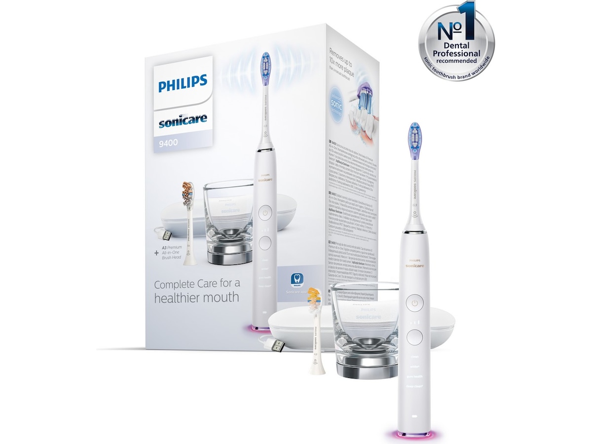 Philips DiamondClean Smart 9400 Sonic eletrisk tannbørste HX9917/88 (hvit) Elektriske tannbørster
