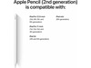 Apple Pencil (2. gen) (hvit) Tastatur og stylus