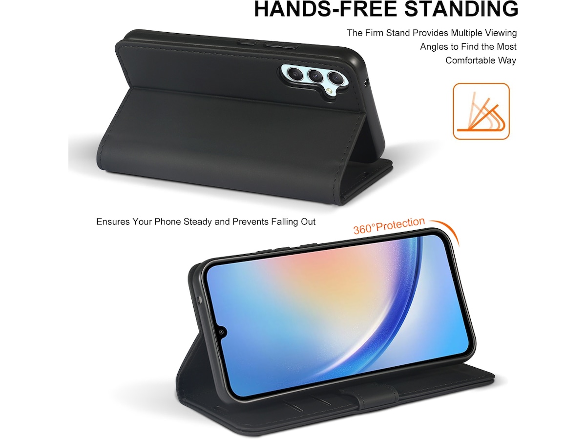 iiglo Galaxy A34 5G Lommebokdeksel (sort) Deksel til mobiltelefon