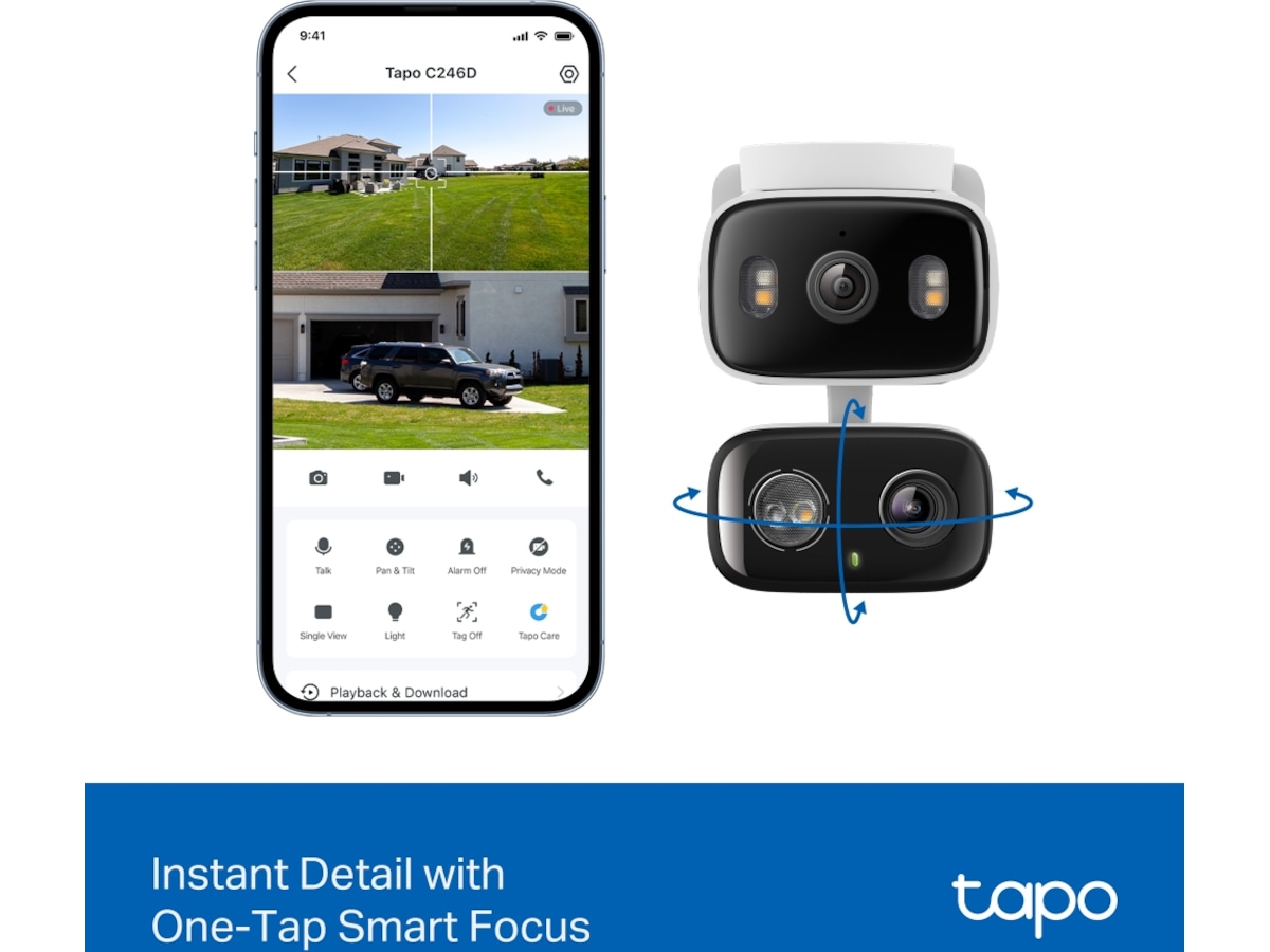 TP-Link Tapo C246D  Indoor/Outdoor Dual Lens overvåkningskamera Overvåkningskameraer