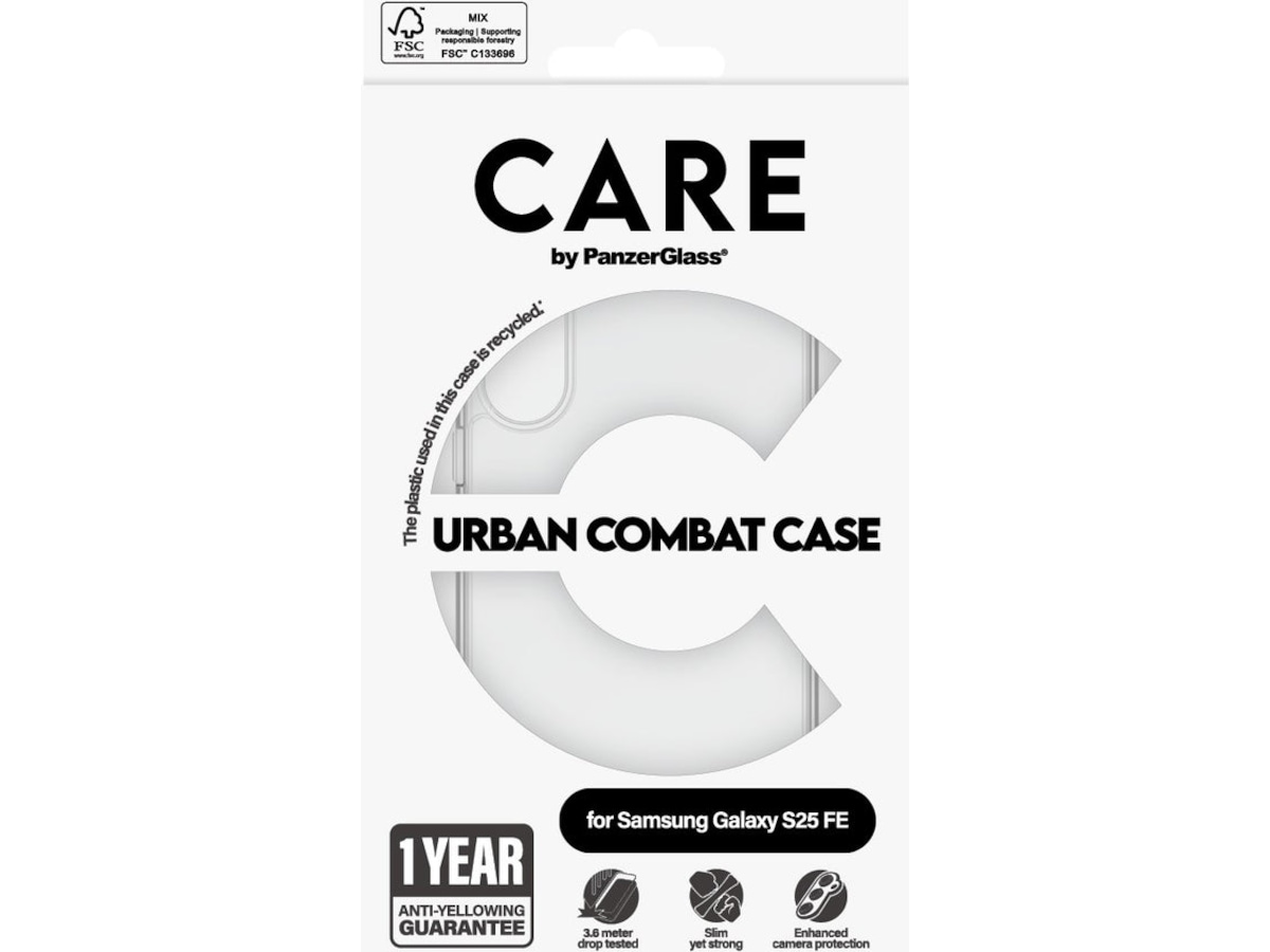 PanzerGlass CARE Galaxy S25 FE Urban Combat deksel (gjennomsiktig) Deksel til mobiltelefon