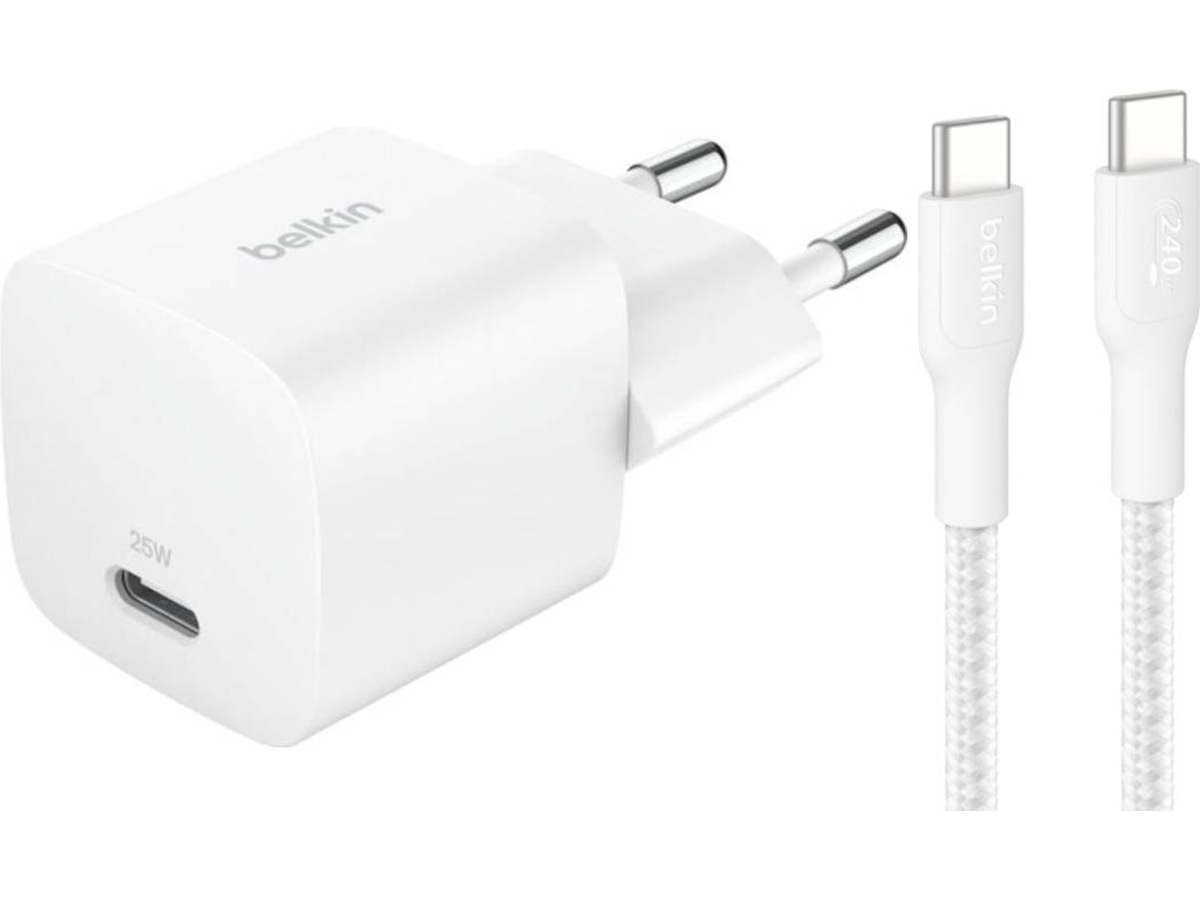 Belkin 25W USB-C Vegglader (hvit) Mobilladere