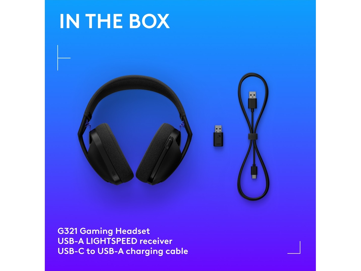 Logitech G321 Lightspeed trådløst gamingheadset (svart) Gaming headset