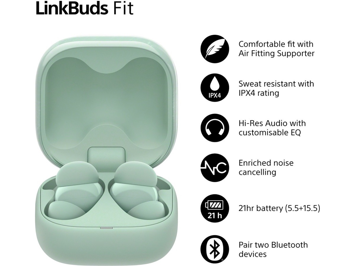 Sony Linkbuds Fit trådløse ørepropper, In-Ear (grønn) Ørepropper