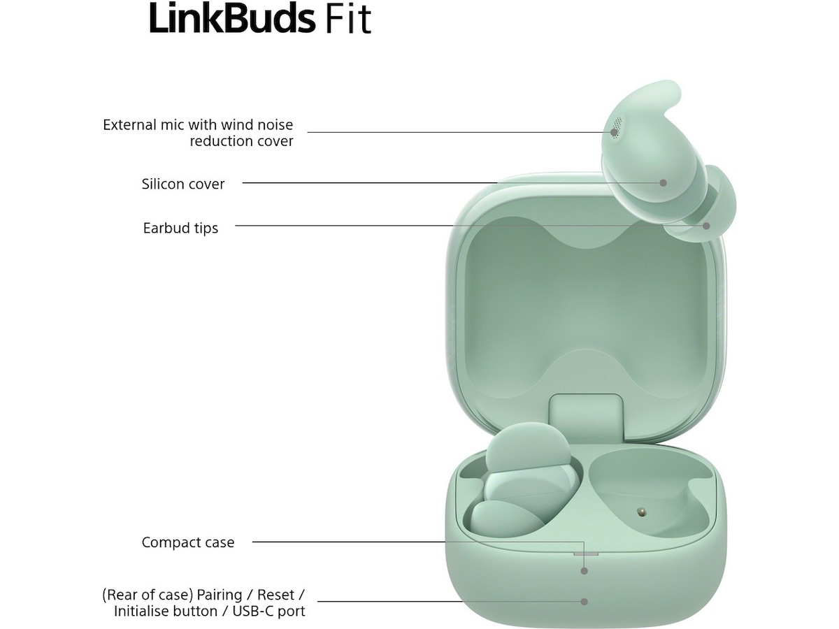 Sony Linkbuds Fit trådløse ørepropper, In-Ear (grønn) Ørepropper