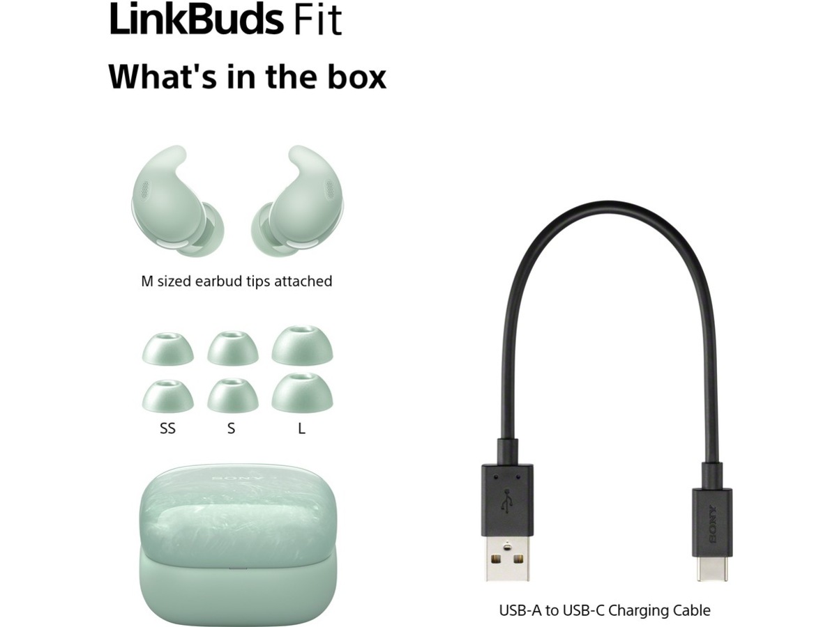 Sony Linkbuds Fit trådløse ørepropper, In-Ear (grønn) Ørepropper