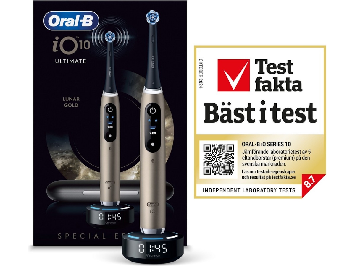 Oral-B iO10 elektrisk tannbørste (Lunar Gold) Tannbørstehoder
