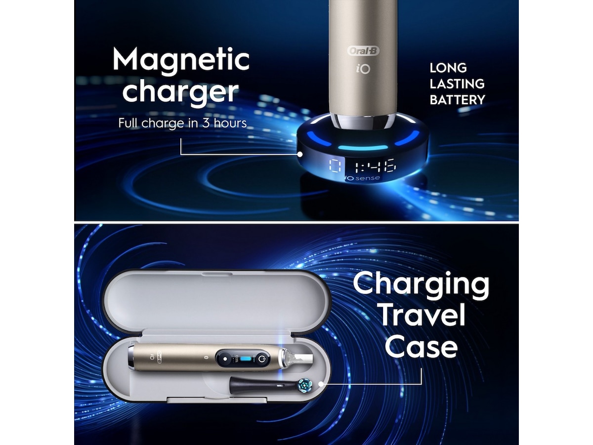 Oral-B iO10 elektrisk tannbørste (Lunar Gold) Tannbørstehoder