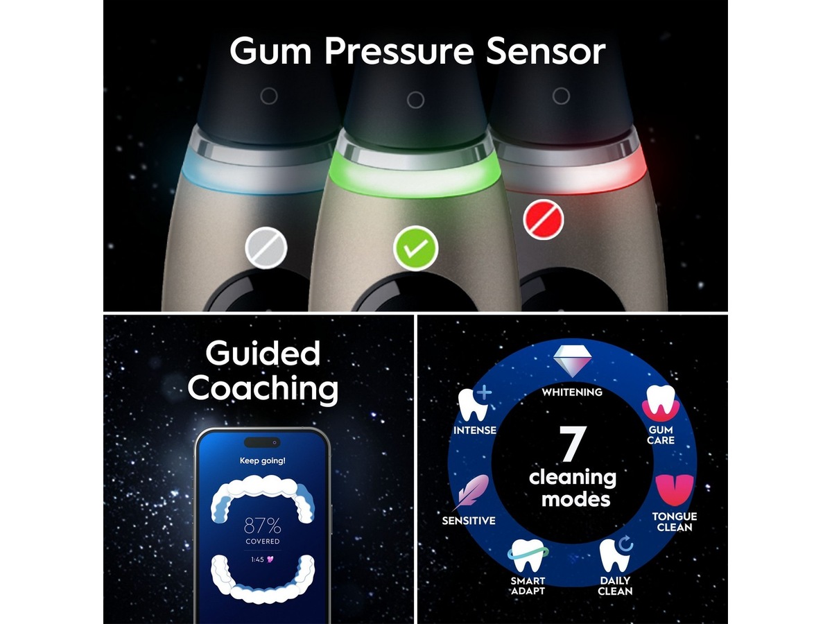 Oral-B iO10 elektrisk tannbørste (Lunar Gold) Tannbørstehoder