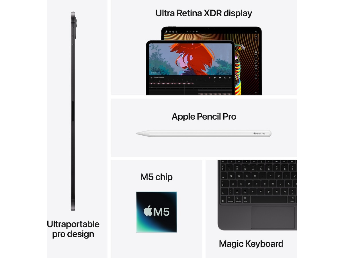 iPad Pro 11" (2025) 256GB 5G (stellarsvart) Nettbrett / iPad