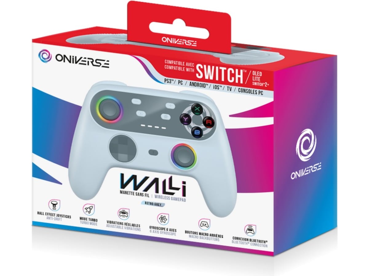 Oniverse Walli Nintendo Switch 2 trådløs kontroller (retro grå) Tilbehør
