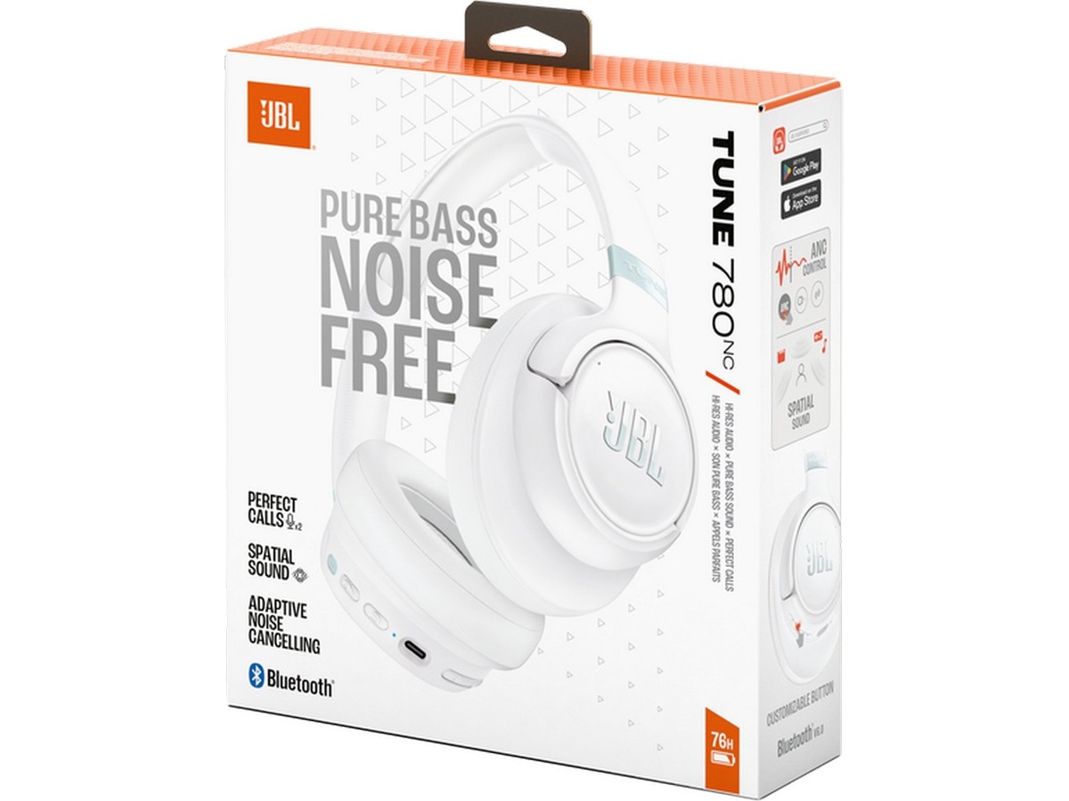 JBL Tune 780NC trådløse hodetelefoner, Over-Ear (hvit) Hodetelefoner