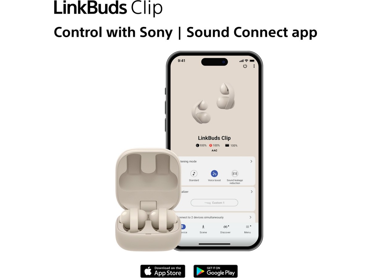 Sony LinkBuds Clip åpne øretelefoner (Lavendel) Hodetelefoner