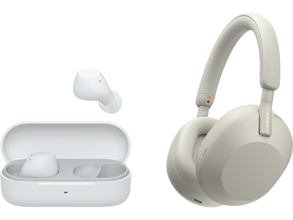 Sony WH-1000XM5 trådløse hodetelefoner, Over-Ear (sølv) + WF-510 Buds Hodetelefoner