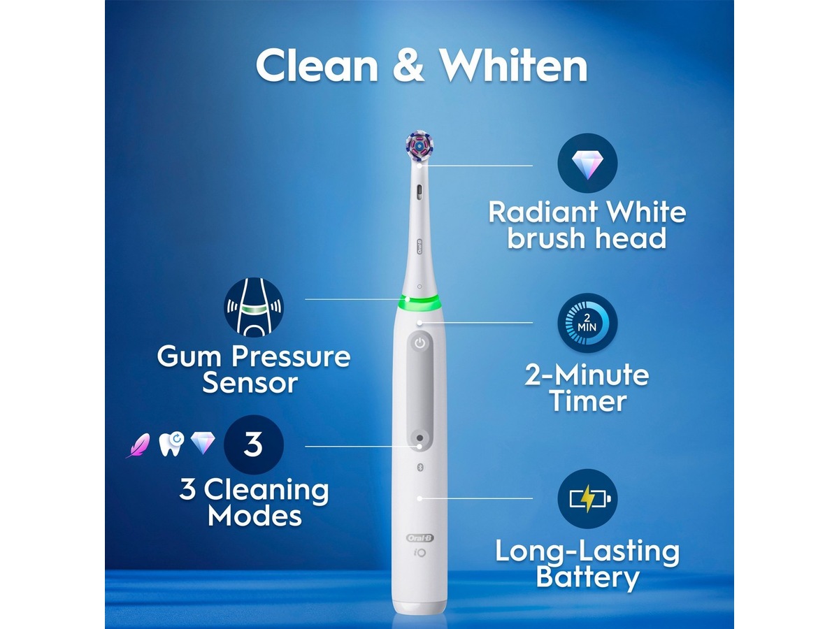 Oral-B iO3 elektrisk tannbørste (hvit) Tannbørstehoder