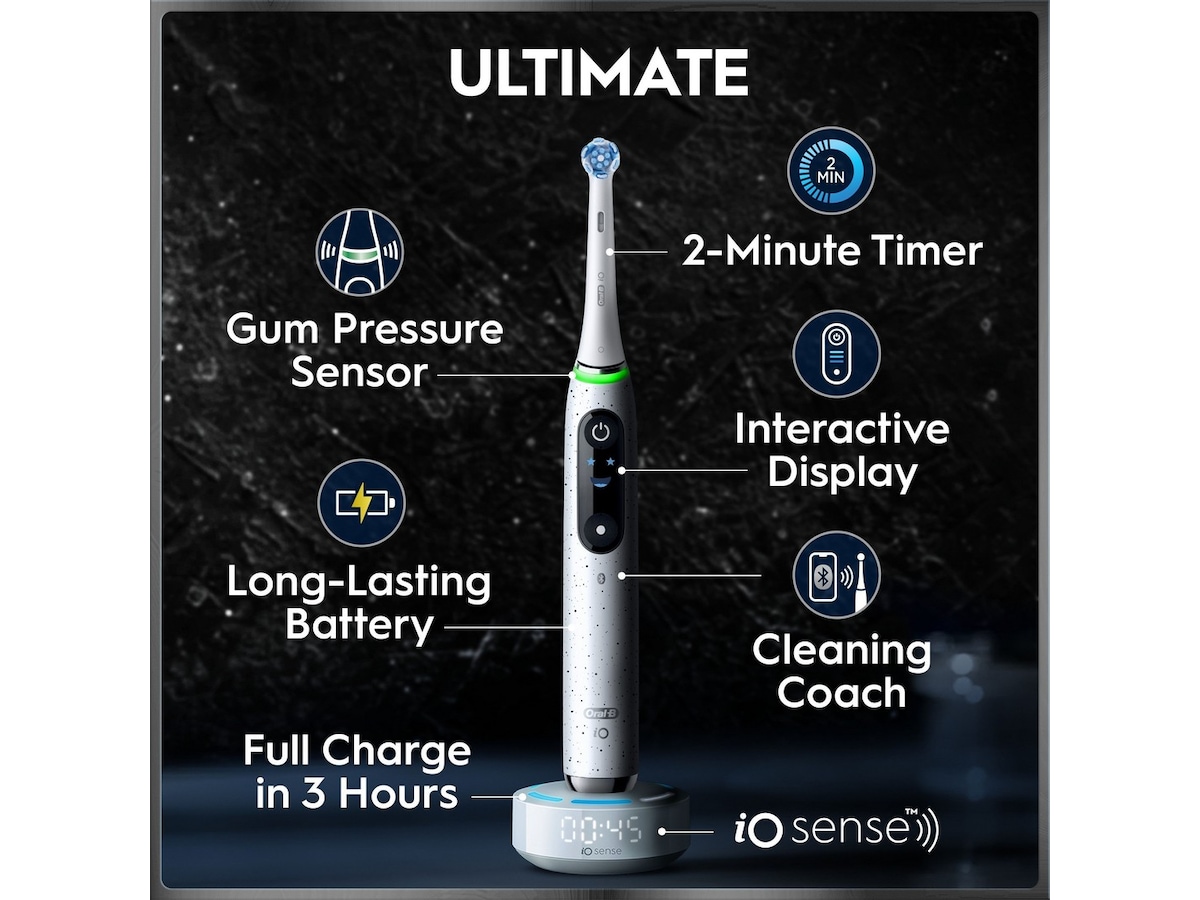 Oral-B iO10 elektrisk tannbørste (hvit) Tannbørstehoder