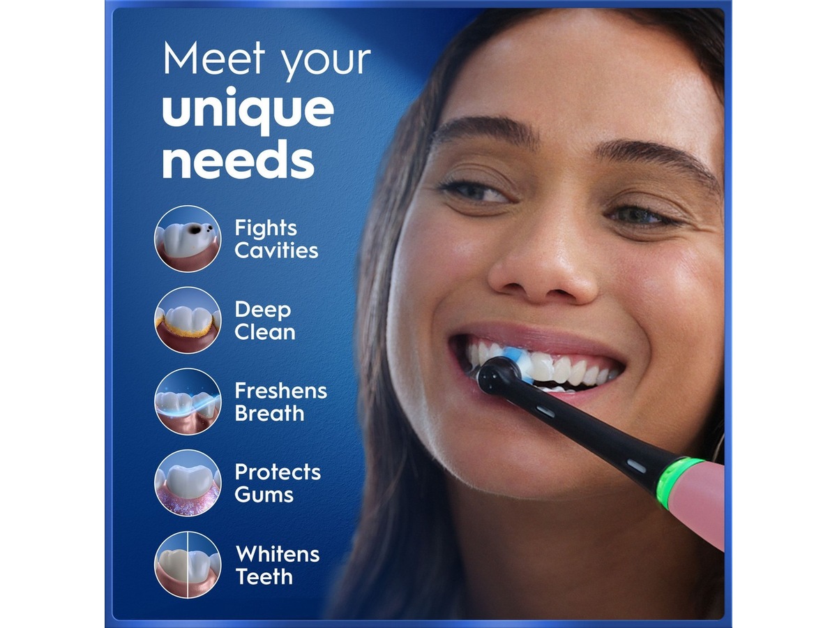 Oral-B iO5 elektrisk tannbørste (rosa) Tannbørstehoder