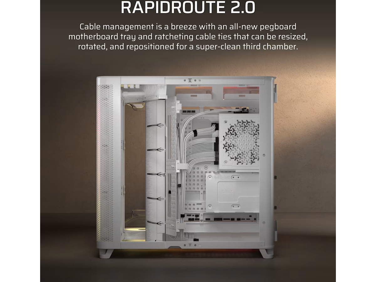 Corsair AIR 5400 RS-R ARGB Triple Chamber Mid Tower (hvit) Midi tower