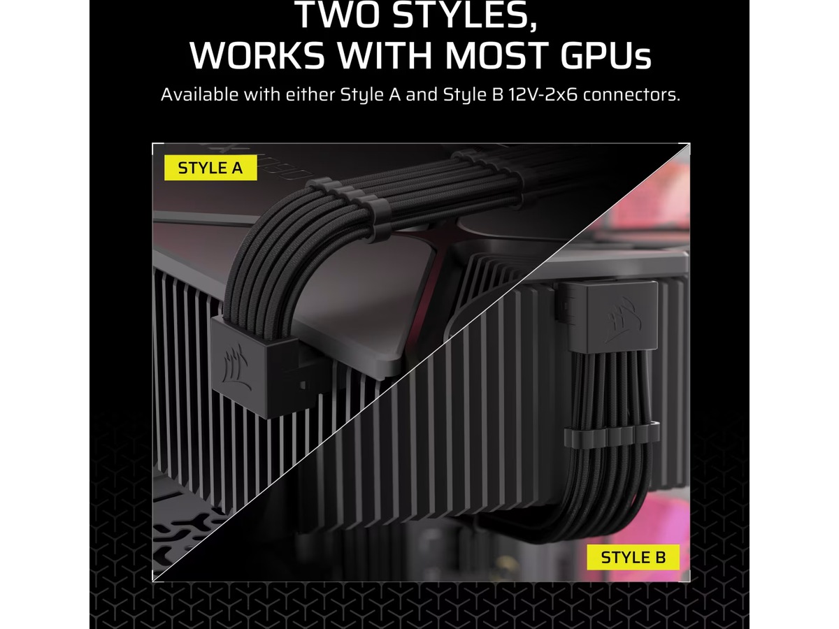 Corsair Type 5 PSU 90° 12V-2x6 Style B kabel Tilbehør