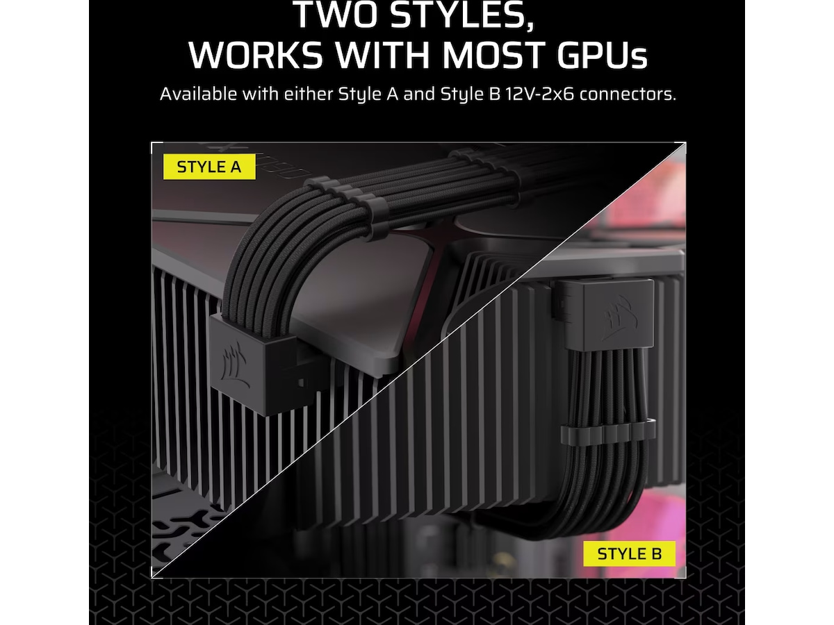 Corsair Type 4 PSU 90° 12V-2x6 Style B kabel Tilbehør