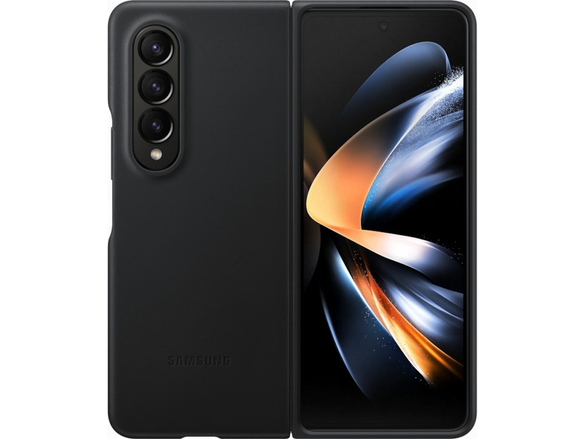 Samsung Galaxy Z Fold4 Leather Deksel (sort) Deksel til mobiltelefon