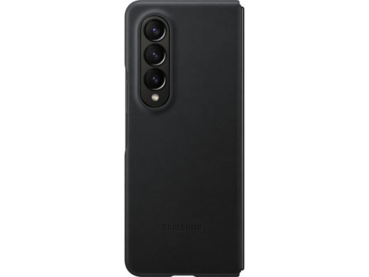 Samsung Galaxy Z Fold4 Leather Deksel (sort) Deksel til mobiltelefon