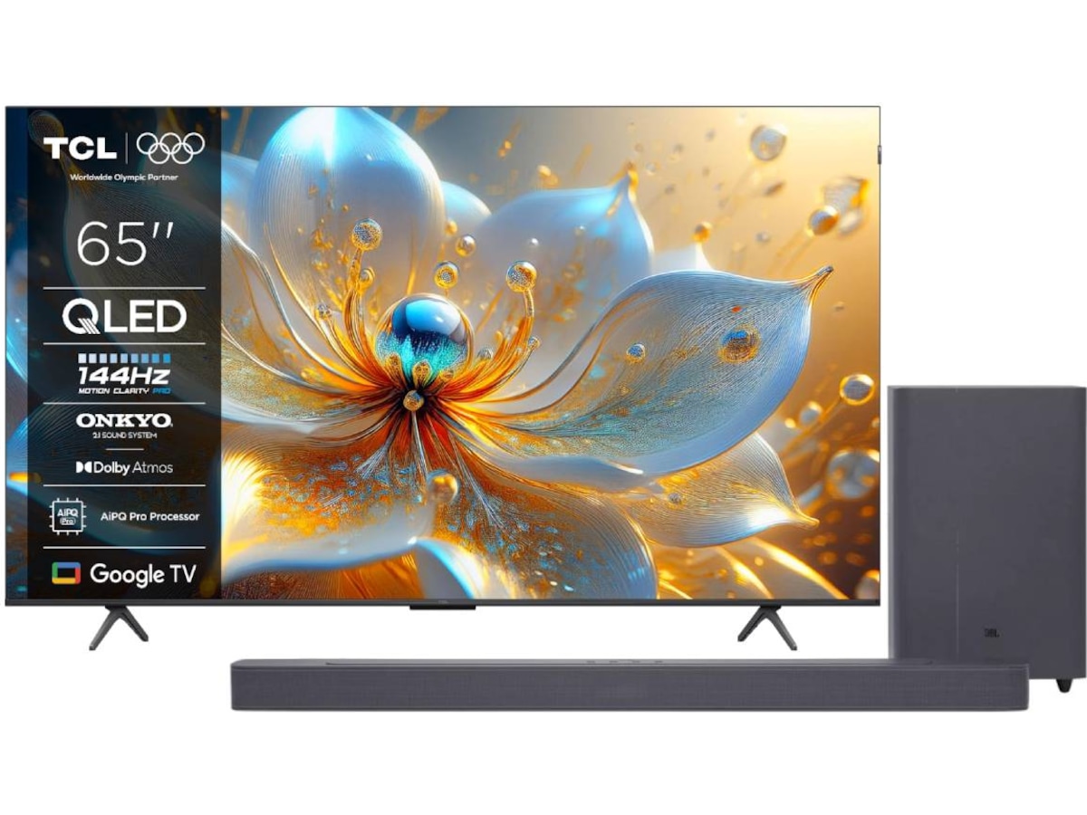 TCL 65" T8C 4K QLED Google TV (2025) + soundbar 70 - 79 tommer TV