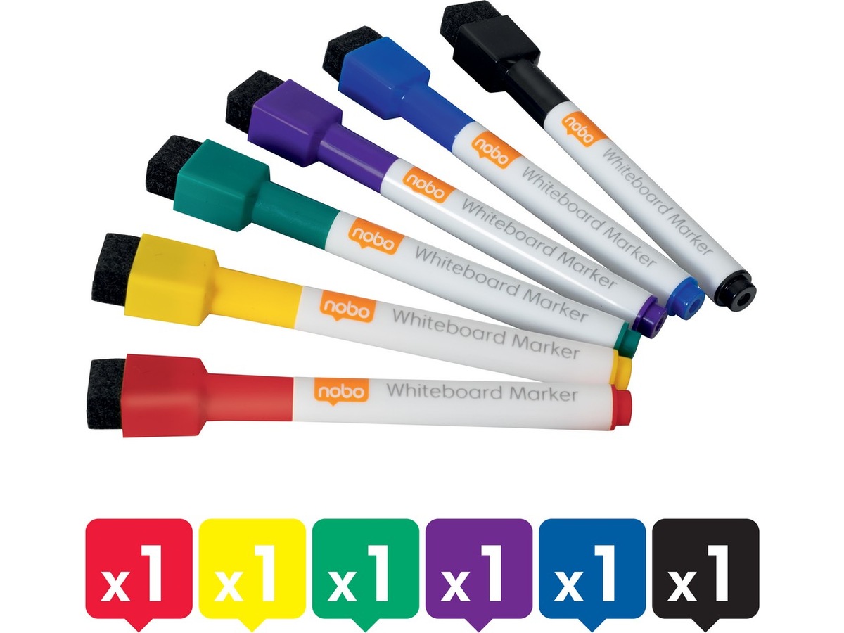 Nobo Mini Whiteboardpenner 6-pakning Whiteboardtavler