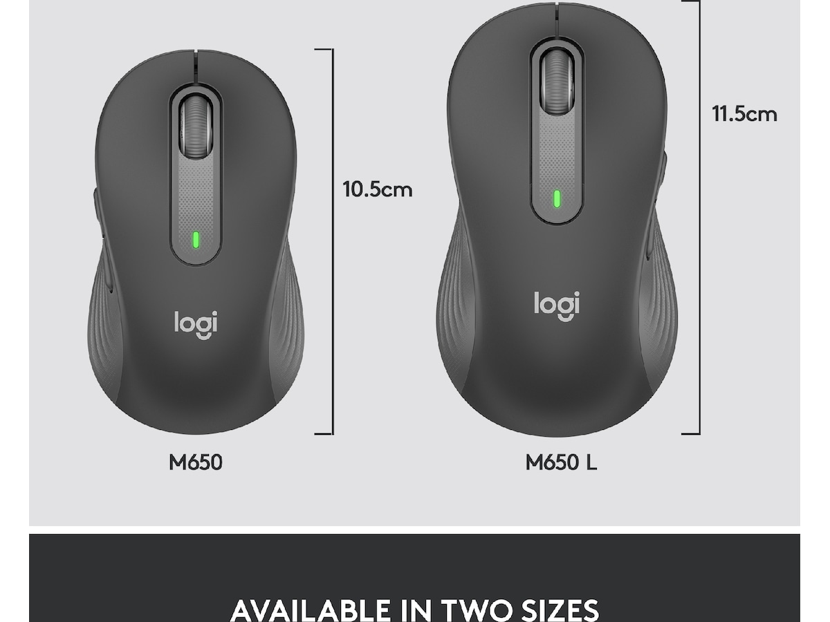 Logitech Signature M650 Large trådløs mus Grafittgrå Mus