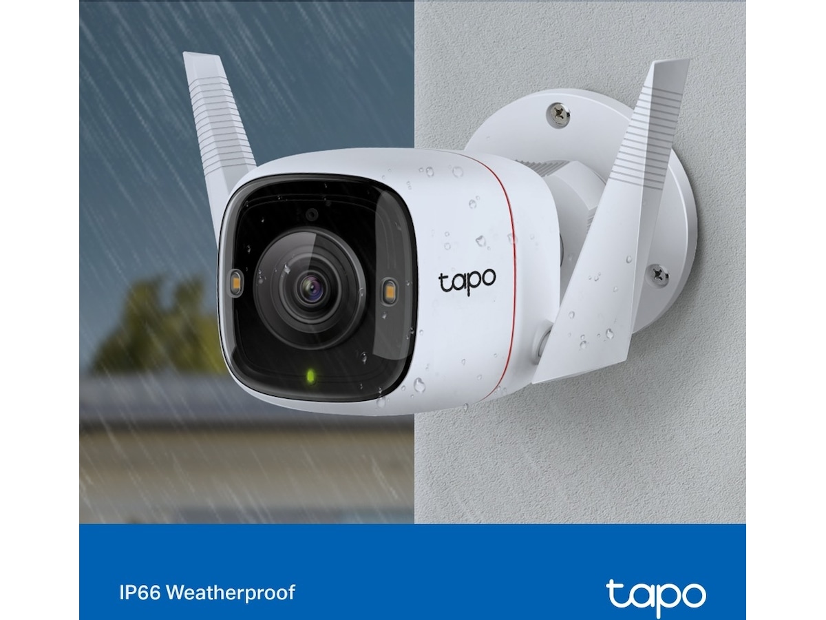 TP-Link Tapo C320WS 2K WiFi Utendørs kamera (hvit) Overvåkningskameraer