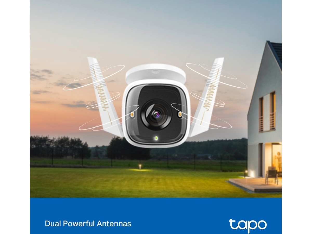 TP-Link Tapo C320WS 2K WiFi Utendørs kamera (hvit) Overvåkningskameraer