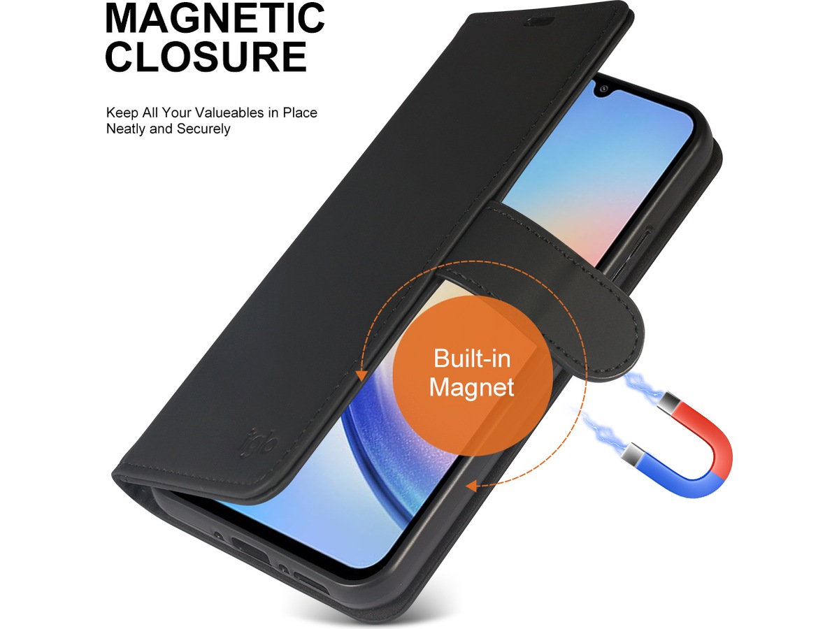 iiglo Galaxy A34 5G Lommebokdeksel (sort) Deksel til mobiltelefon