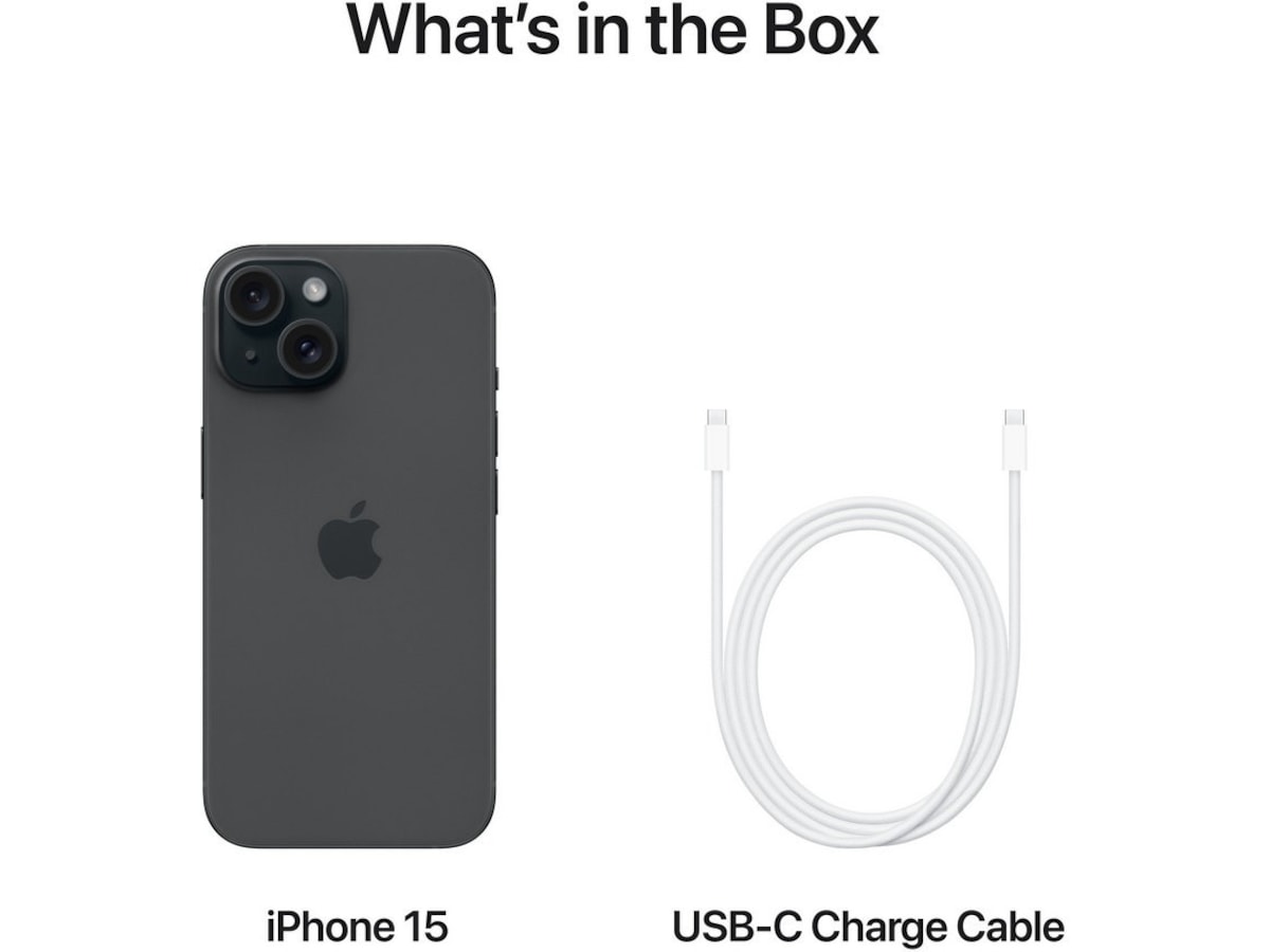 iPhone 15 128GB (sort) Mobiltelefoner