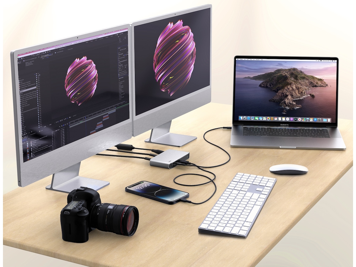 Belkin Connect Thunderbolt 4 5-i-1 Core Docking (grå) Dockingstasjon & USB-HUB