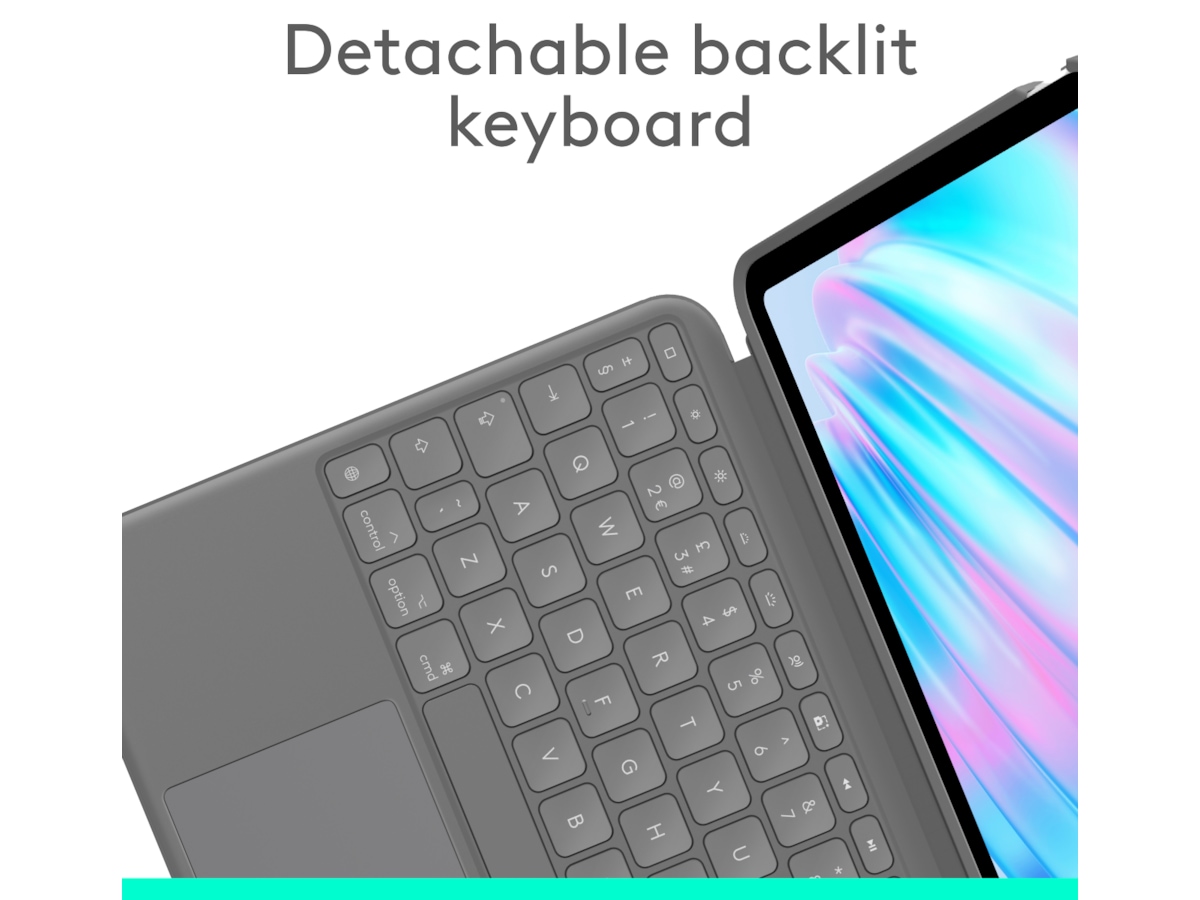 Logitech iPad Air 11" Combo Touch tastaturdeksel (oxford grey) Tastatur og stylus