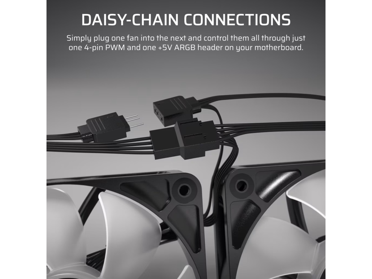 Corsair RS120 ARGB Vifte 3pk (hvit) Vifter