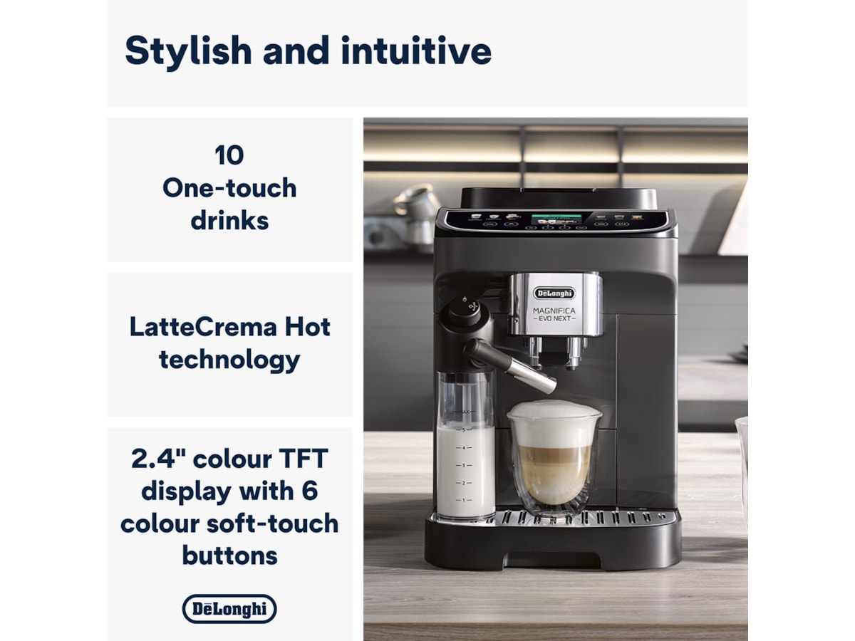 Delonghi Magnifica EVO Next ECAM310.60.B Automatisk kaffemaskin (sort) Espressomaskiner