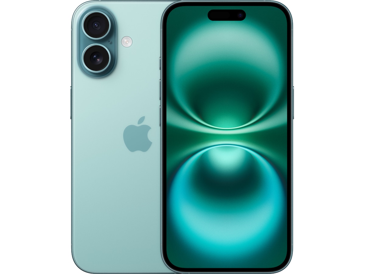 iPhone 16 128GB (blågrønn) Mobiltelefoner