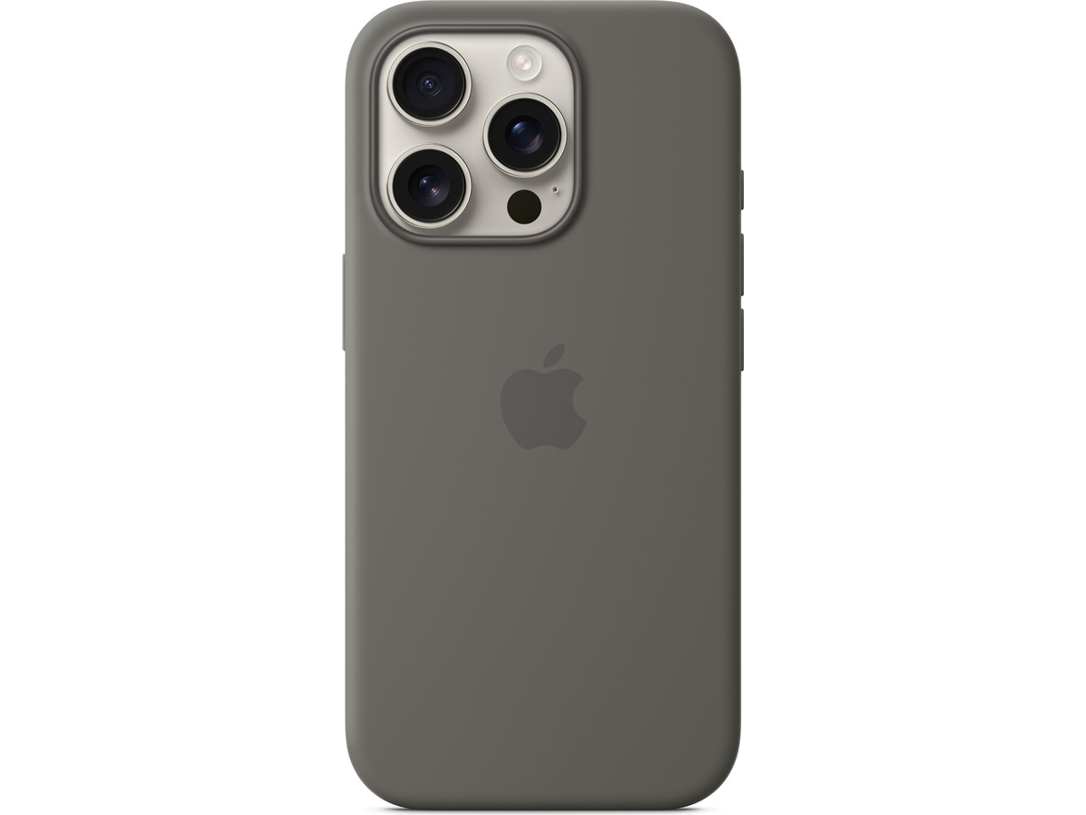 Apple iPhone 16 Pro Silikondeksel (steingrå) Deksel til mobiltelefon