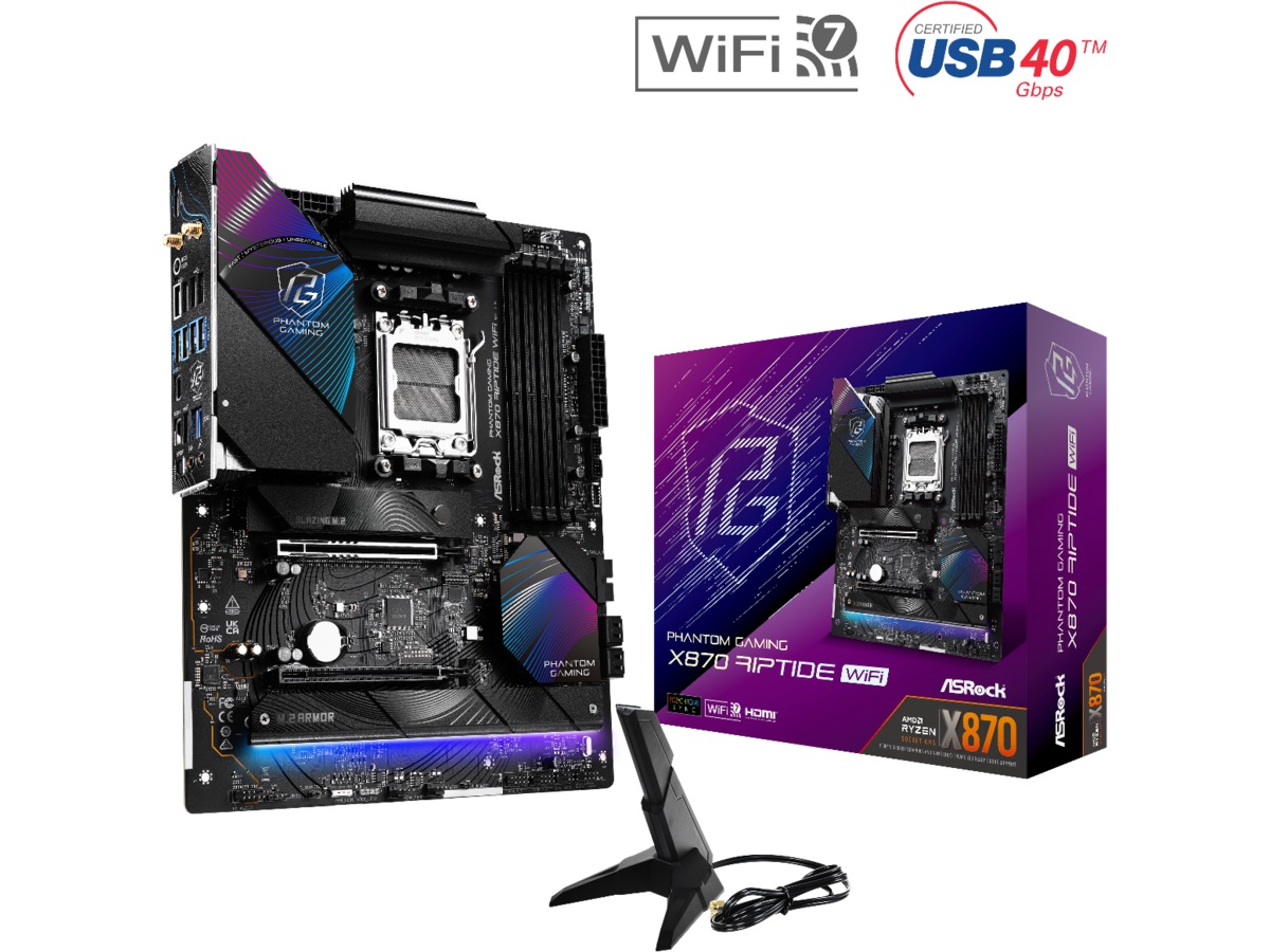ASRock X870 Phantom Gaming Riptide WiFi Hovedkort AMD Socket