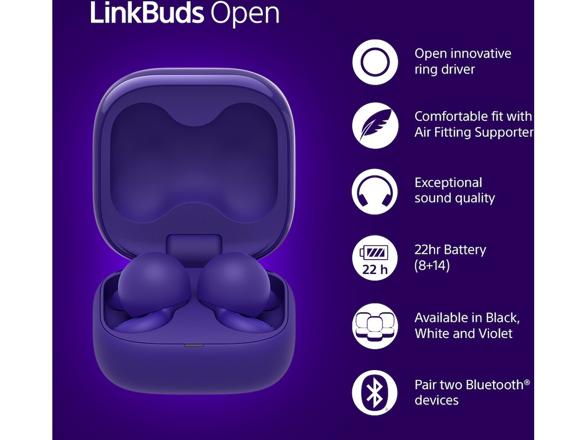 Sony Linkbuds Open True Wireless ørepropper (lilla) Ørepropper