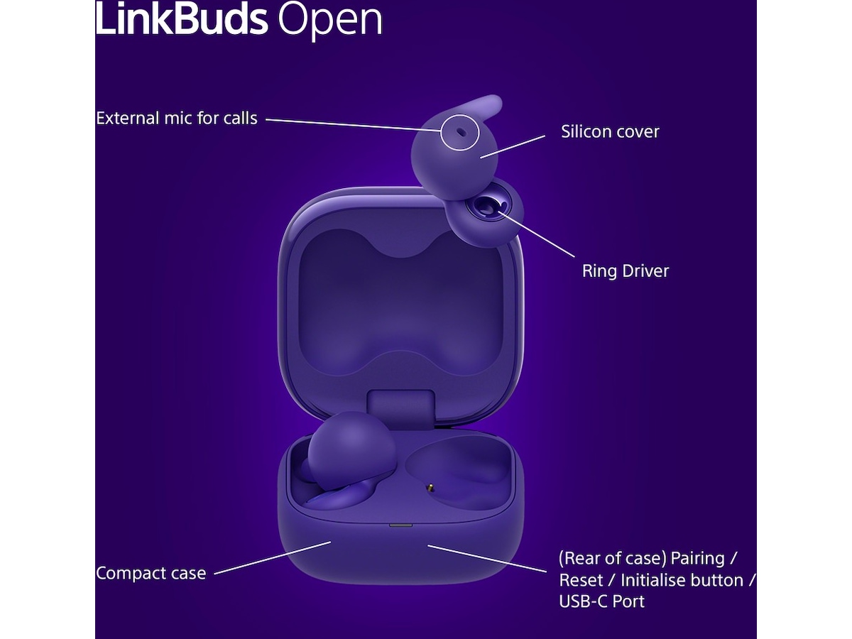 Sony Linkbuds Open True Wireless ørepropper (lilla) Ørepropper