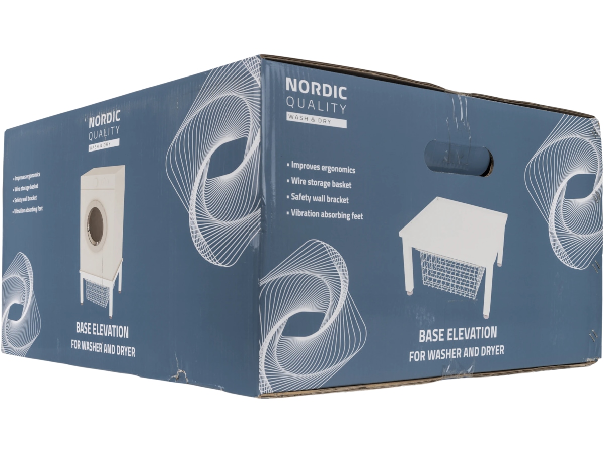 Nordic Quality basehøyde for vaskemaskin/tørketrommel med kurv Tilbehør til vaskemaskin og tørketrommel