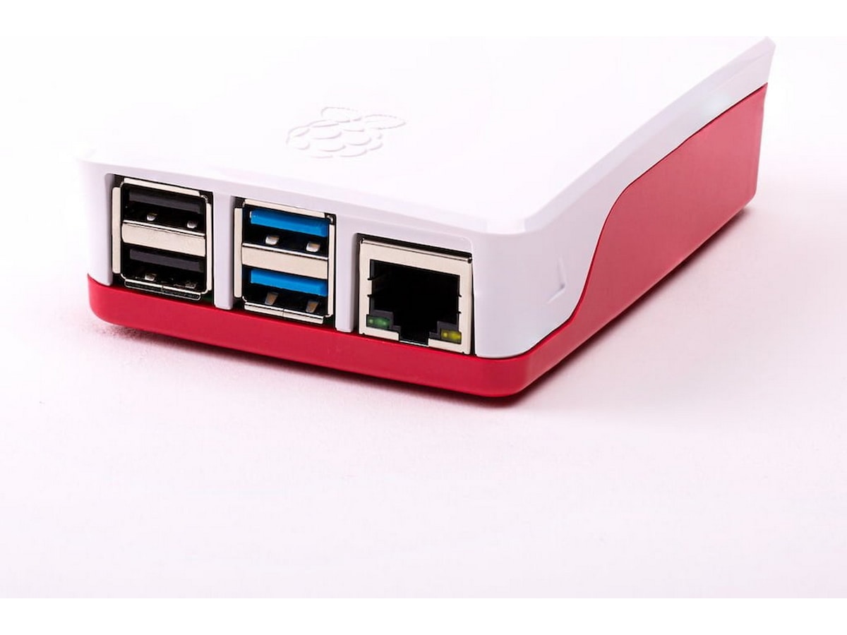 Raspberry Pi 4 B offisiell case (rød/hvit) Tilbehør