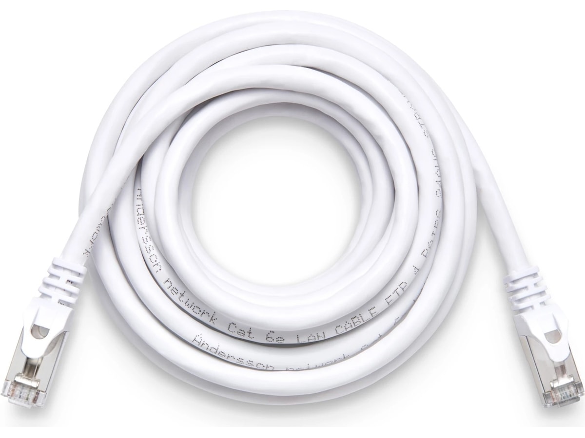 Nettverkskabel CAT6e 5m (hvit) Nettverkskabler