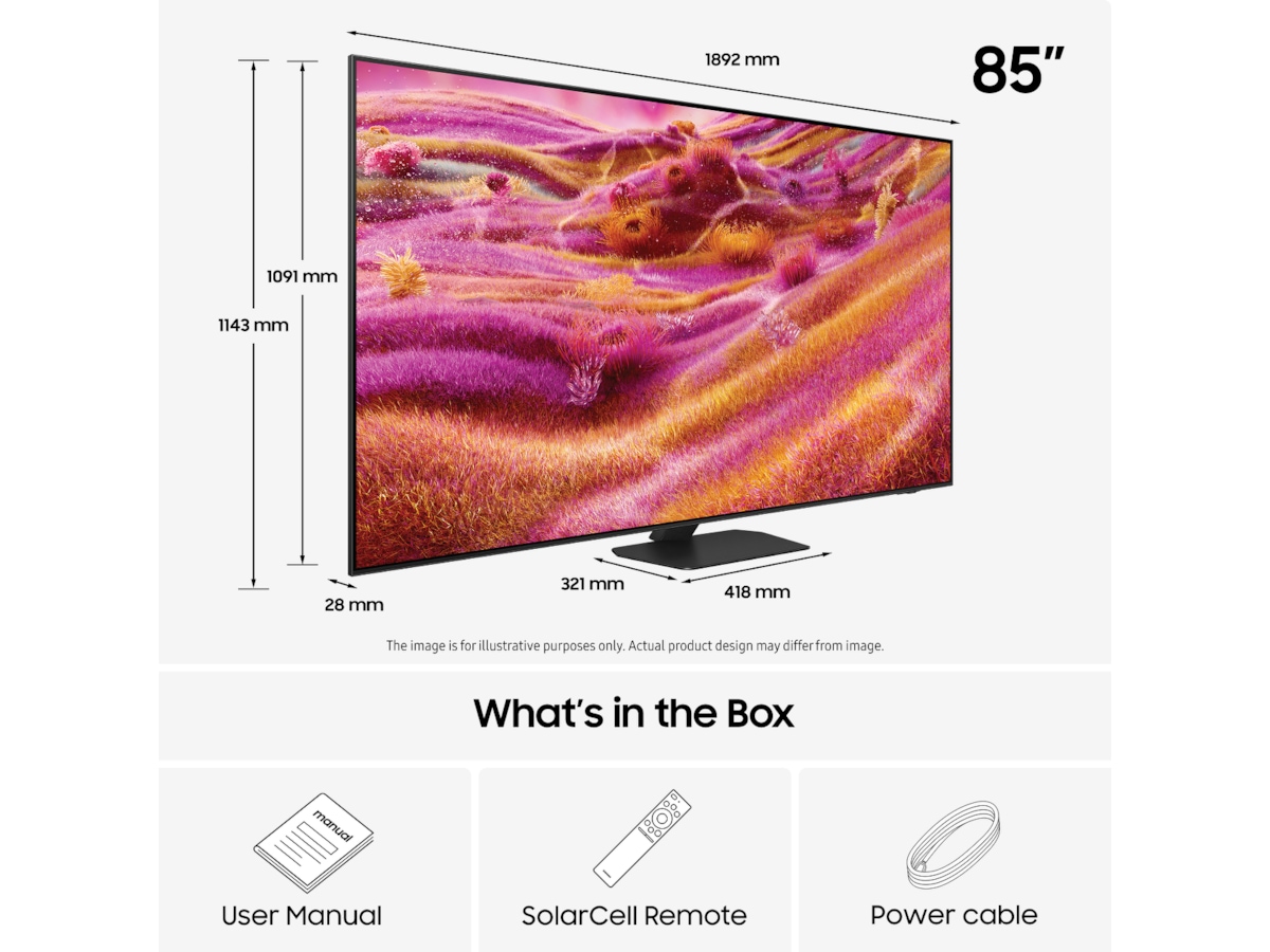 Samsung 85" QN90F Neo QLED 4K Mini LED Smart TV (2025) Over 80 tommer TV