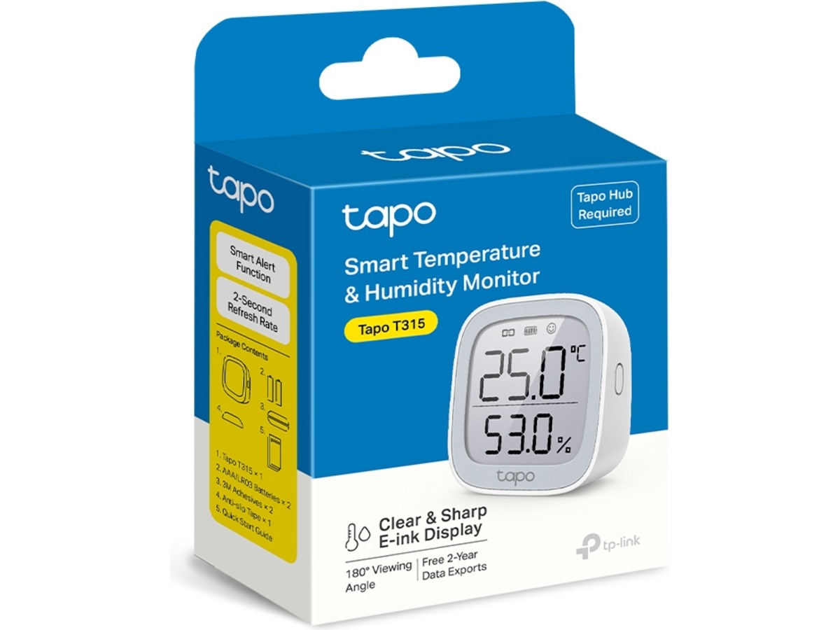 Tapo T315 V1.2 Smart temperatur- og fuktighetsmåler Sensorer