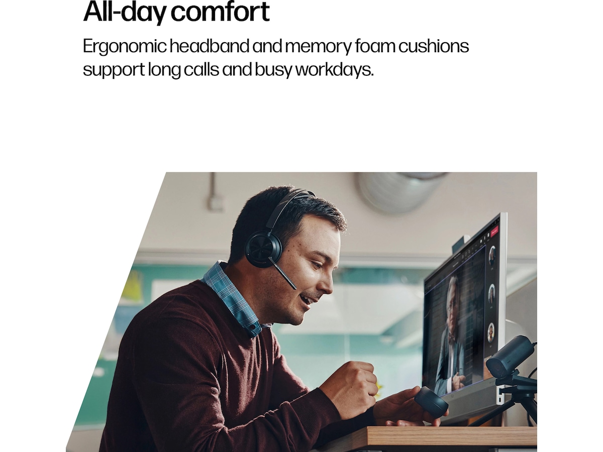 HP Poly Voyager Focus 2 MS USB-C trådløst headset Hodesett, trådløse