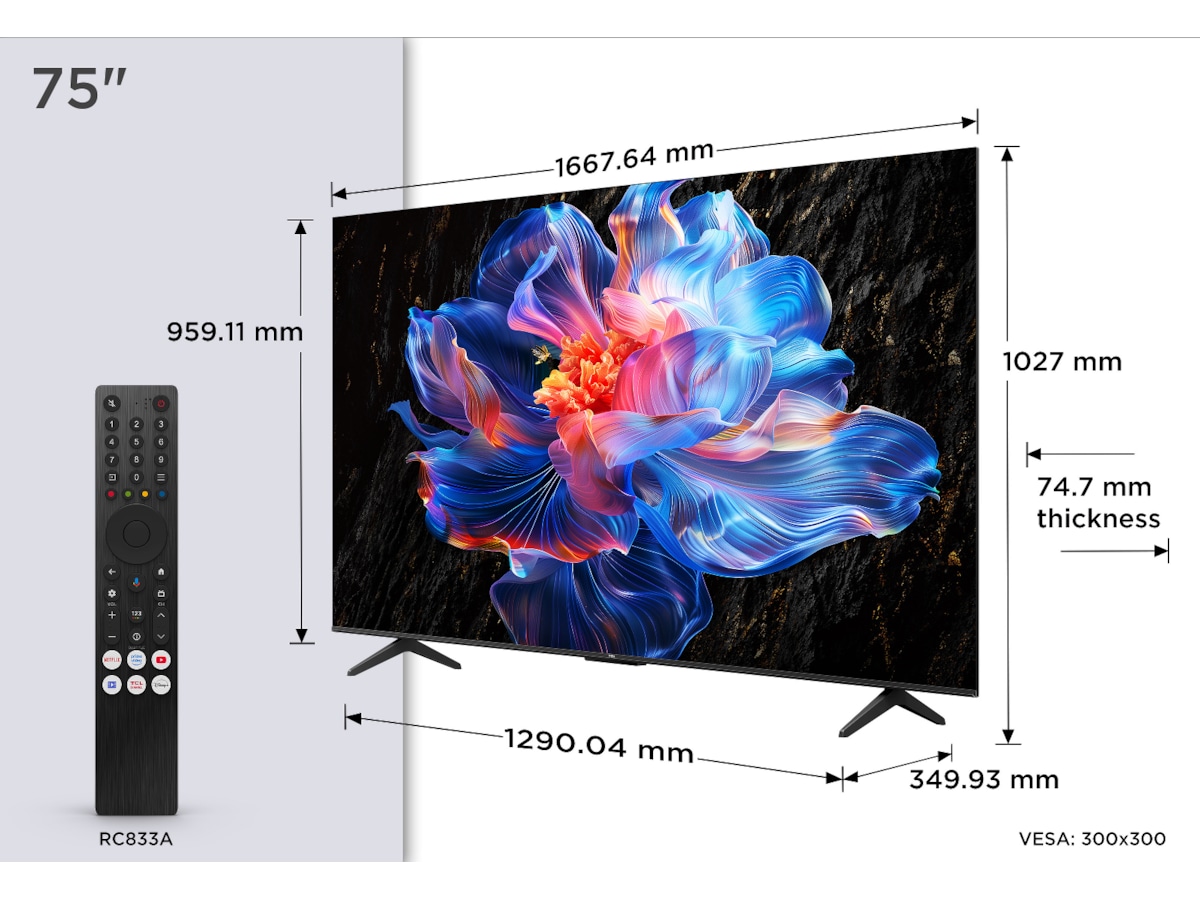 TCL 75" 4K Google TV 75V6C 70 - 79 tommer TV