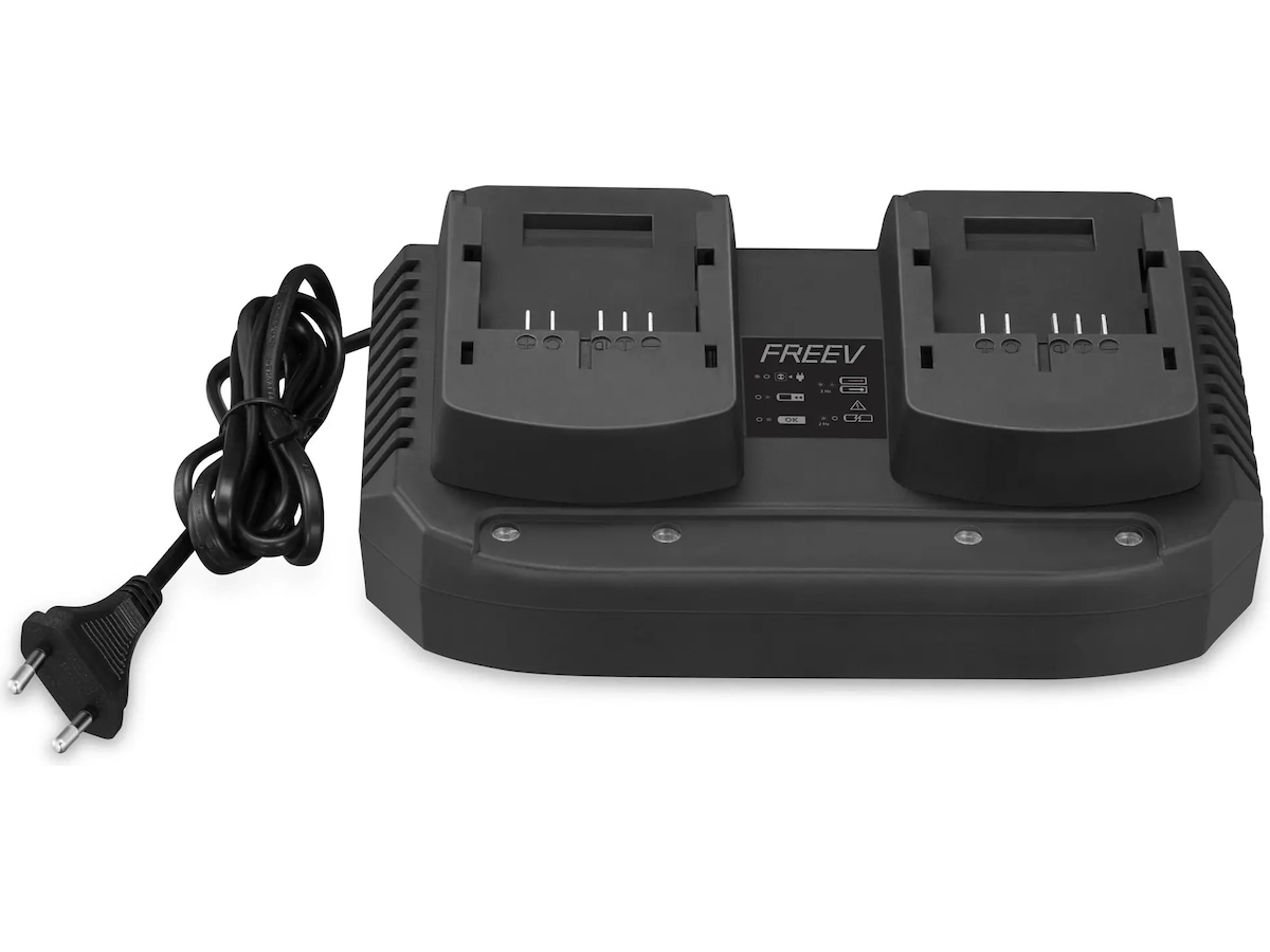 Freev 20V-system dobbel batterilader Tilbehør til snøfresere